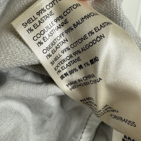 Free People Denim Field Jacket Women's Small Large Ecru Grey Raw Hem Boho Safari - Picture 12 of 13